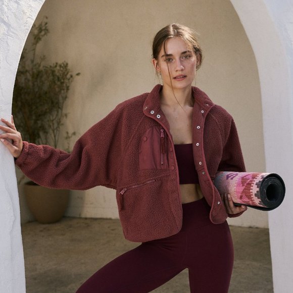 Free People FP Movement Hit the Slopes Fleece Jacket Henna - Picture 1 of 15